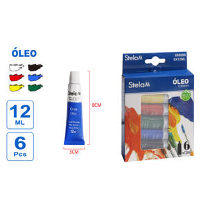 Eco-friendly 6 colori 12ml pittura ad olio Set per artisti e principianti con la tela come mezzo di pittura - Product Image 1