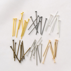 Alfileres en forma de T con cabeza plana, chapados en oro de 16K, de hierro, para conectar cuentas, para la fabricación de joyería hecha a mano. - Product Image 3