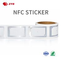 Autocollant NFC programmable réutilisable personnalisé 54*86mm 13.56MHz ISO14443A Étiquette RFID pour liens web et automatisation des smartphones