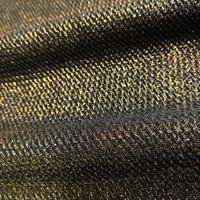 Tissu uni brillant antistatique en polyester tricoté 100 % noir avec feuille d'or scintillante, idéal pour les vêtements de filles - Vente chaude