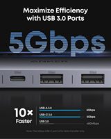 Anker Hub USB C, adaptateur USB multi-ports 7-en-1 pour ordinateurs portables, répartiteur USB C vers HDMI 4K 60Hz, alimentation maximale 85W