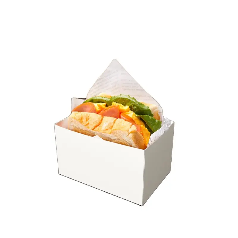 Wholesale Sandwich Wrapping Paper Thick Egg Toast Packaging Breakfast Packaging Box