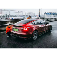 Kit carrosserie de style Vorstein comprenant une lèvre avant et arrière, des jupes latérales et un spoiler pour Tesla Model 3, mise à niveau vers un style de kit aérodynamique rapide