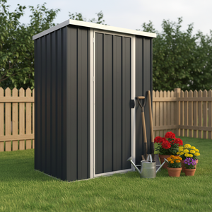 EF0604-H160-2S 6*4 FT <span class=keywords><strong>Abri</strong></span> <span class=keywords><strong>de</strong></span> <span class=keywords><strong>jardin</strong></span> <span class=keywords><strong>de</strong></span> style populaire, <span class=keywords><strong>toit</strong></span> <span class=keywords><strong>plat</strong></span>, <span class=keywords><strong>abri</strong></span> en métal, abris <span class=keywords><strong>de</strong></span> rangement extérieurs - Product Image 4