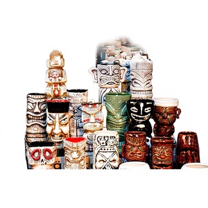 Taza de Cerámica Estilo Hawaiano Retro, de Lujo Ligero, Vintage, con Diseño de Cara de Zombie, para Cócteles Tiki, Vaso Creativo para Beber - Product Image 1