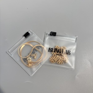 Custom Mini gioielli Packaging sacchetti di plastica PVC trasparente/smerigliato sacchetto di gioielli in vinile piccola borsa con cerniera con Logo - Product Image 2
