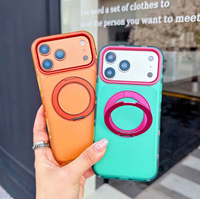 Étui de téléphone magnétique antichoc avec support rotatif pour iPhone 18Pro Max 17Pro 16Pro 15, coque rigide mate antidérapante