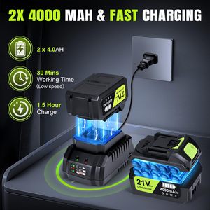 Souffleur d'air industriel sans fil haute puissance 21V 450W à batterie lithium 19000 tr/min, outil électrique pour feuilles et neige, en plastique - Product Image 5