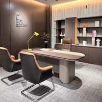 Bureau de direction simple et moderne, bureau de luxe haut de gamme, table de bureau pour managers avec chaises