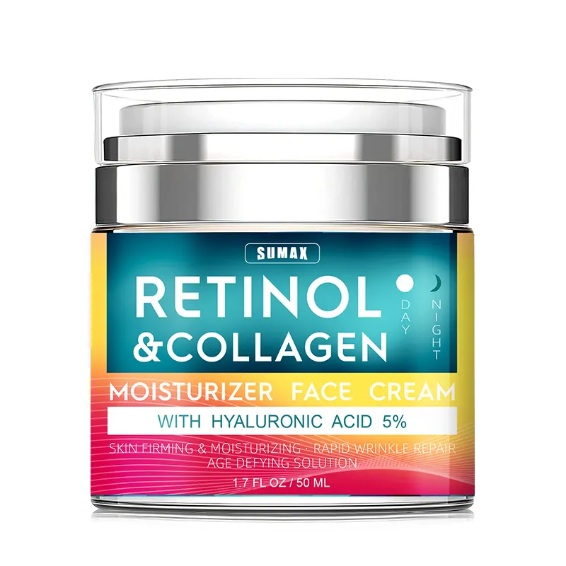Hızlı kırışıklık onarım Retinol yüz nemlendirici koku ücretsiz günlük Anti-Aging yüz kremi Retinol hyaluronik asit