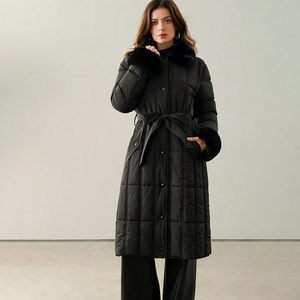Cappotto lungo da donna con collo a sbuffo lungo lungo da donna giacca trapuntata Cappotto <span class=keywords><strong>Piumino</strong></span> - Product Image 1