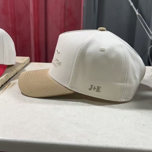 Casquette de baseball en coton personnalisée avec broderie « From the Bay with love » Casquettes de camionneur pour mariage Adultes Deux tons 5 panneaux Casquette snapback sport - Product Image 6