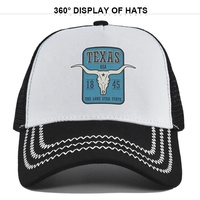 Casquettes de baseball en maille à 5 panneaux vierges, respirantes, anti-UV, avec logo Texas, style Trucker et Snapback, pour impression en gros et marques