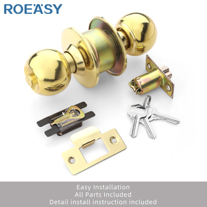 ROEASYゴールドノブドアロックホームルームベッドルーム丸円筒形家具インテリアドアと窓アクセサリーノブドアロック - Product Image 3