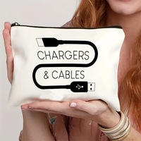 Sac de rangement pour chargeur de voyage en toile, accessoires électroniques, pochette zippée pour prises, câbles et adaptateurs secteur