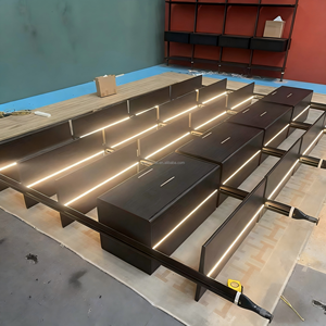 رف كتب قائم على الأرض حديث بسيط فاخر وحدات ألومنيوم معدنية مخصصة مع نظام عمود خفيف لغرفة المعيشة وغرفة النوم - Product Image 4