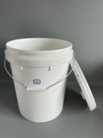Seaux de peinture ronds en plastique pp vierge de 5 gallons de haute qualité 100% avec poignée et couvercle de bec pour stocker l'huile alimentaire