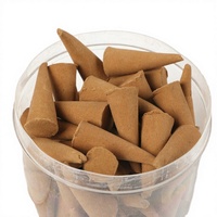 Conos de Incienso Ecológicos de Madera de Sándalo con Aroma a Benjoín Natural de la India, Aromáticos para Porta Incienso, Etiqueta Personalizada, para el Hogar