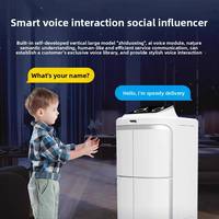 Robot de distribution intelligent avec navigation SLAM, 2 niveaux de plateaux, recharge automatique, batterie 20Ah, idéal pour accueillir les invités dans les hôtels, usines et hôpitaux