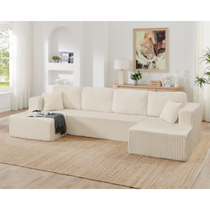 Canapé modulaire en forme de <span class=keywords><strong>U</strong></span>, canapé sectionnel compressé, style minimaliste moderne, canapé en velours côtelé - Product Image 2