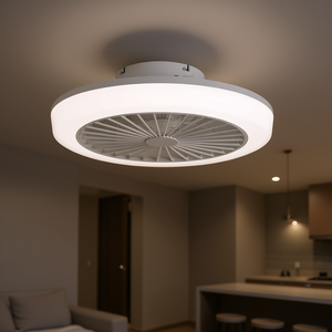 Ventilador de techo LED moderno sin aspas de 18 pulgadas con luz y control remoto, montaje empotrado para dormitorio, cocina, comedor - Product Image 2