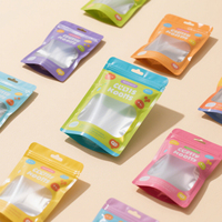 Sachet Doypack Personnalisé Jetable Refermable à Fermeture Hermétique 3,5g en Mylar avec Fermeture Éclair et Découpe, pour Bonbons, Chewing-gum, Gelée, Chips de Pommes de Terre