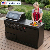 Livraison rapide en 7 jours, directement de l'usine, cuisine extérieure personnalisable, ensemble de cuisine BBQ modulaire avec grill pour cours résidentielles
