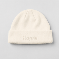 Bonnet en tricot chaud en mélange de laine avec logo personnalisé, couleur unie, pour le ski et les tenues d'hiver (vente en gros)