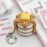 Porte-clés personnalisé en résine PVC, impression 3D, forme libre, bouton de clavier anti-stress, son de clic, capuchon de touche, jouet sensoriel