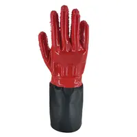 Gujia high quality rubber pvc heavy duty chemical oil resistant industrial long sleeve PVC tpr knuckle protection gloves
