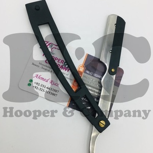 Custom Design Barber <b>Razors</b> New Handle Black Powder Coating Stainless Steel Barber <b>Razor</b> Mink Wholesale Logo Offer packing - Product Image 4