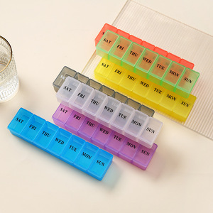 Promotional Plastic Pill Bottles Case Plastic Medicine Case Travel Pill Box Cute Mini Pill Storage Case.
