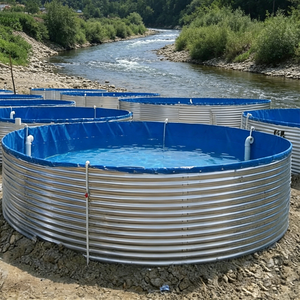Bassin à poissons portable et économique en acier galvanisé, bâche HDPE et PVC, pour l'extérieur, idéal pour l'élevage aquacole, à vendre - Product Image 3
