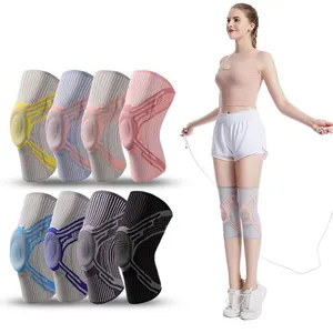MKAS elastico all'ingrosso Nylon rosa basket universale 3D Knit Custom ginocchio supporta ginocchiera sportiva a compressione manica