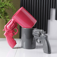 Mug Keramik Bentuk Pistol 3D Baru yang Laris Manis, Mug Air Keramik Logo Kustom, Mug Desert Eagle, Mug Kopi untuk Hadiah
