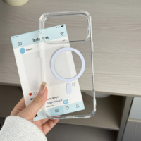 Coque de téléphone magnétique antichoc transparente anti-jaunissement en PC avec cadre en TPU pour iPhone 17 Pro Max et iPhone 17