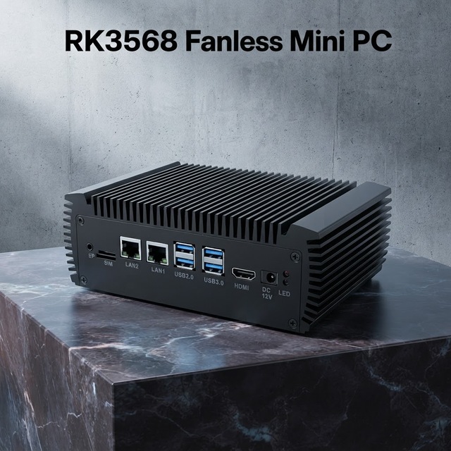Rockchip RK3568 Fanless Industrial Mini PC SATA 3.0 WIFI6 SIM Card + TF Card Reliable 24/7 Operation Fanless Mini PC Factory