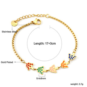 Pulsera de Cuentas de Esmalte Coloridas para Mujer, Aleación de Zinc, Acero Inoxidable 18k, Joyería de Regalo, Pulseras de Cuentas a la Moda - Product Image 4
