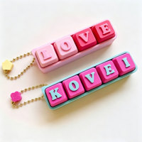 Bestseller Gantungan Kunci Penghilang Stres Ujung Jari Keyboard Clicker Cetak 3D PLA Dapat Disesuaikan Huruf/Simbol