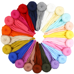 2020 Venta caliente de Color sólido bebé Diadema de algodón nudo turbante de mujer, toalla turbante Mujer Árabe para las mujeres - Product Image 3