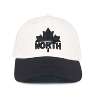 Zwart-witte tweekleurige handgebreide 6-delige 100% katoenen baseballcaps met metalen gespsluiting voor unisex volwassenen