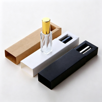 Flacon de parfum en verre de 10 ml, flacon pulvérisateur rechargeable, échantillon de parfum, boîte en papier blanche et noire, boîte pliante, emballage cosmétique