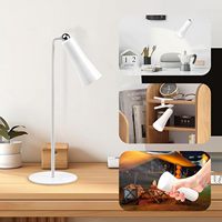 180 °   Lampe de bureau LED rotative moderne à piles, 3 couleurs réglables, protection oculaire, lampe murale tactile pour bureau, maison, lecture