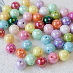 Perles rondes en acrylique plaquées de couleur UV de 12 à 16 mm, perles colorées, perles en vrac, bracelet DIY, accessoires de bijoux faits à la main - Product Image 3
