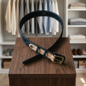 BS INTERNATIONAL Nouvelle Arrivée Ceinture Homme en Cuir de Vachette Vintage avec Boucle en Alliage Métallique Rectangulaire Personnalisable Durable Écologique - Product Image 1