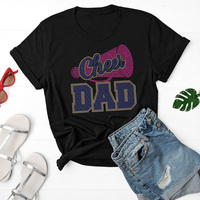 Nouveau Bling Cheer DAD Rhinestone Transferts de chaleur prêt à appuyer sur le transfert de strass Hot Fix