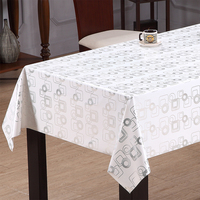 Nappe en PVC RNPT avec support en tissu et imprimé de branches botaniques fines pour tables à manger