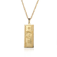 Collier Vintage en or pour hommes, nouvel an, pendentif de billets de banque, bijoux d'argent riche, en or