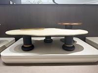 Fabricant Direct - Ensemble de 2 tables gigognes contemporaines en MDF, grandes et carrées, durables, 160 cm x 90 cm, noires, pour salon et maison