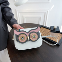 Petit sac à main mignon en cuir PU en forme d'animal de dessin animé Hibou pour dames Sac à main de luxe de créateur Sacs à bandoulière pour femmes